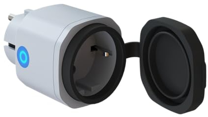 WLAN Steckdose Outdoor, smart Steckdose mit Strommessung, Zeitschaltuhrfunktion, IP44 Außensteckdose wasserdicht, unterstützt Fernsteuerung, kompatibel mit Alexa und Google Home (weiß, 1er-Pack)