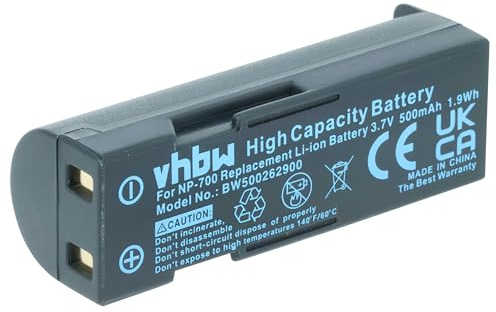 vhbw Battery compatible with Minolta Dimage X60, X50 Camera DSLR (500 mAh, 3.7 V, Li-Ion)
