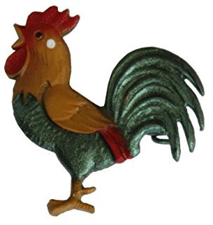 Breiter Hutanstecker Hutabzeichen Hutschmuck Anstecker Hahn ca. 4x4 cm Trachtenpin Brosche