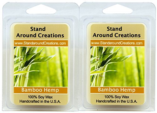 Stand Around Creations Kerzen tarts Wachs schmelzende Verpackung Bambus Hanf 3 Unzen Packung mit 2 Weiß