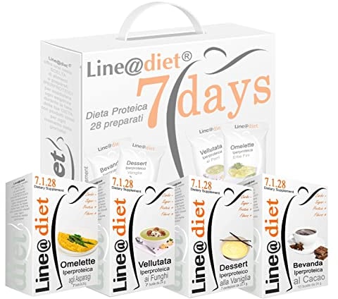 Alimenti Proteici in BAG COMPLETO per 7 Giorni Line@Diet: Opzione MISTO C = 28 preparati PROTEICI senza Carboidrati e senza Zuccheri.