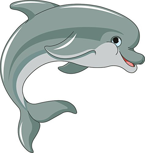 U24 Aufkleber lustiger Delphin Delfin Autoaufkleber 10 x 10 cm Sticker Konturschnitt