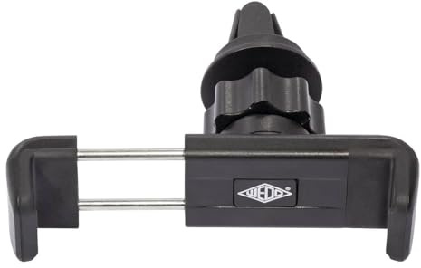 Wedo 6006101 KFZ Smartphone Halterung Clip-IT Plus, 2 Stufen Anpassung, 360° Kugelgelenk, schnelle Entriegelung, Klemme, Universell, Schwarz