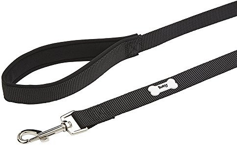 Bunty Middlewood Dog Lead 120cm Long Soft Padded Strong Fabric Dog Puppy Pet Lead with Clip for Collar (Black)