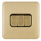 Schneider Electric Lisse Screwless Deco - 3 Gang 2 Way Light Switch, 10AX, GGBL1032BSB, Satin Brass with Black Insert