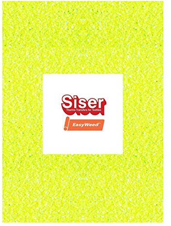 A4 Vinyl Sheets - Siser Easyweed - HTV Iron On Heat - Yellow Neon Glitter - Choose Quantity (1 x Yellow Neon Glitter - A4 Sheet HTV)