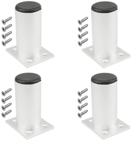 TOVOT 4 Pièces 8cm Pieds de Meuble Pieds d'armoire en Métal Pieds Ronds pour Table Canapé