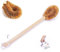 Escobilla para inodoro con mango de madera de haya y cepillo de fibra de coco natural, resistente, limpieza profunda, ecológica, cepillo de limpieza para inodoro con gancho para colgar