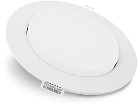 SSC-LUXon RX-3 Einbauspot LED flach in weiß rund - mit GX53 LED Lampe 5W neutralweiß 230V - Deckeneinbaustrahler Einbaulampe