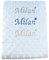Baby Decke mit Namen bestickt (blau)