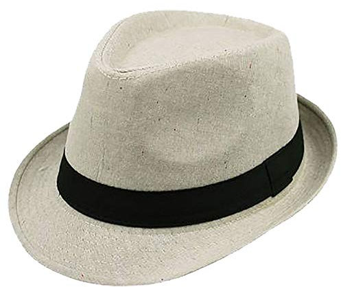 SLTO Beige Filzhut, Herren/Damen Fedora Hut, Herbst und Winter wasserdicht Jazz Hut, Baumwolle faltbar, Beige