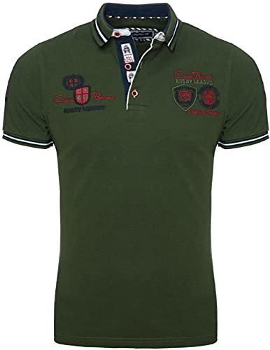 Carisma Kurzarm Poloshirt für Herren XXL, Khaki 100% Baumwolle • Herren Polo Shirt mit Stickerei • Regular Fit Shirt mit angenehmen