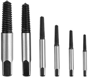 Gunpla 6 Pcs Screw Extractor Set Alloy Steel Damaged Spiral Screws Bolt Remover Heavy Duty Durable Broken Bolts Easy Stripped Extraction Tool with Plastic Storage Case