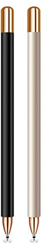 MEKO Eingabestift Disc Touch Pen, 2 in 1 Stylus Pen universal Touchstift 100% kompatibel mit Allen Tablets Touchscreen iPhone iPad Surface Huawei usw, magnetische Kappe (Schwarz+Champagner)