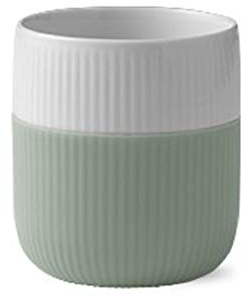 Royal Copenhagen Becher Fluted Contrast Lichen Porzellan/Silikon Weiß-Hellgrün, Fassungsvermögen: 33cl, 1057092