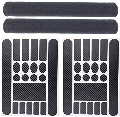 Zelerdo 2 Pack Bike Frame Chain Protective Guard Pad and 2 Pieces Bicycle Chainstay Protector Decal
