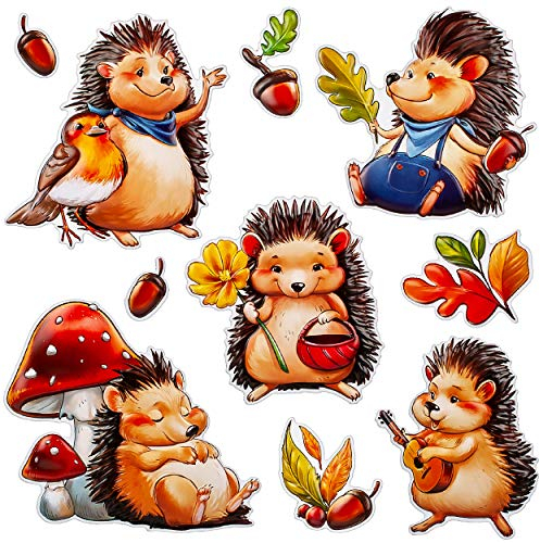 alles-meine.de GmbH 3D Wandsticker freie Motivwahl für Kinder & Erwachsene - 3 * 10 TLG. Set - Tier - Igel & Waldtiere - Relief Kunststoff - selbstklebend + wiederverwendbar -..