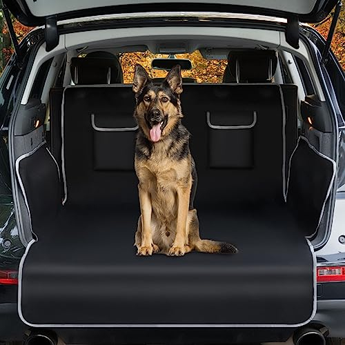 Toozey Kofferraumschutz Hund mit Seitenschutz - Universal Auto Kofferraum Hundedecke - Wasserdicht, Reißfestigkeit & pflegeleicht - Robuste Schutzmatte für Hunde, Schwarz - XL(208*105cm))