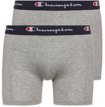 Champion Herren Core x2 Retroshorts, Hellgrau Meliert, S (2er Pack)