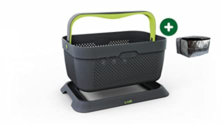 rati Basket, Auto Korb mit Isoliertasche zum Einkauf & Picknick & Lebensmitteltransport, mit Befestigungsadapter zum Kofferraum, rutschfest und Stabil während der Fahrt, aus 94% Recycling Material