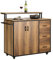 SoBuy KNL02-PF Design Küchenwagen mit Arbeitsplatte Kücheninsel mit Türen und Schubladen Küchenschrank Rollwagen Sideboard auf Rollen Küchentrolley Vintage braun BHT ca.: 113x106x69cm