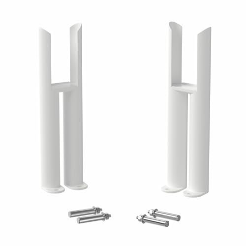 DuraTherm® Floor Mounting Radiator Leg Kit Feet Freestanding Supports for Traditional Cast Iron Style Colosseum Double Bar 2 Column Radiators, White Finish