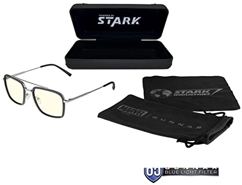 Gunnar Gaming- und Computerbrille | Barron Edition |Edelstahlrahmen, Linsentönung: klar (blockt 35% Blaulicht & 100% UV-Licht) | Patentierte Linse | Reduziert Augenbelastung & Trockenheit