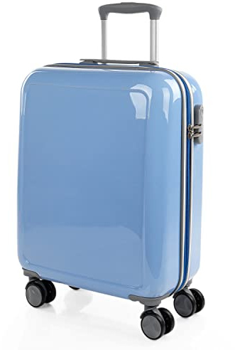 ITACA - Koffer Klein Handgepäck - Handgepäck Koffer 4 Rollen - Koffer handgepäck 55x40x20 Leicht und Robust - Reisekoffer Klein - Hartschalenkoffer Klein mit Zahlenschloss, Blau