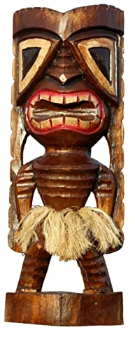 Wogeka - Schöne Tiki Figur - Schnitzerei aus Holz als Geschenk-Idee zu Geburtstag Weihnachten zur Dekoration Neuseeland Handarbeit (02 bunt)