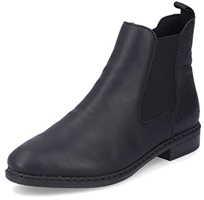 Rieker Damen Klassische Stiefeletten 71662, Frauen Stiefeletten,Bootee,Booties,halbstiefel,Kurzstiefel,uebergangsschuhe,schwarz (00),38 EU / 5 UK