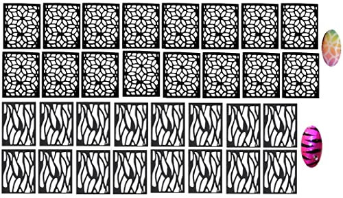 Zebra Collection Sammlung (Zebra nail stencil #c118)