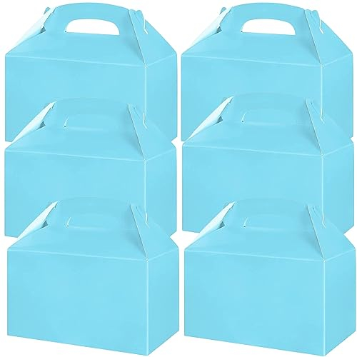 24 Pack Party Favor Treat Boxes Thickened Paper Gift Box Candy Snack Goodie Bag for Birthdays Wedding Holiday Baby Shower Graduations 15 * 9 * 9CM (Baby Blue)
