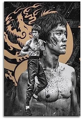 VZRSQZK Superstar Bruce Lee Poster, dekoratives Gemälde, Leinwand, Wandposter und Kunstdruck, modernes Familienschlafzimmer, Dekoration, Poster, 60 x 90 cm