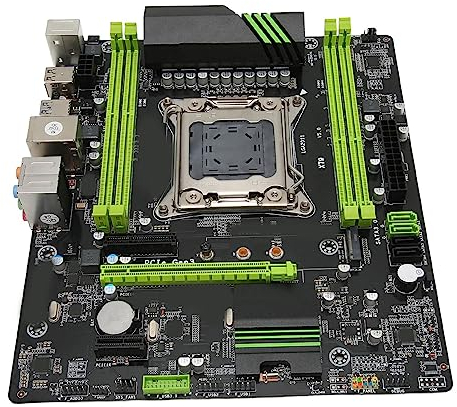 Bewinner Placa Base PC ATX X79, LGA 2011, Placa Base de Escritorio DDR3 de 4 Canales Compatible con E5 V2 con SATA 3,0, M.2 32GB/s, USB3.0, 1 X PCI E 16X para PC