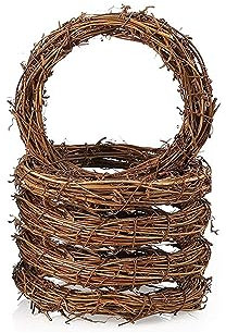 5 PCS 5.9 Inch Natural Rattan Ring Wreathes Vine Branch Wreath Rattan Wreath Garland Decoration for DIY Festivals Decorations, Wreath Craft and Wedding Decors