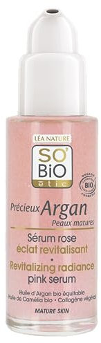 LÉA NATURE SO BiO étic| Sérum Rose Éclat Revitalisant – Précieux Argan Peaux matures | Fermeté, Vitalité et Eclat | Huile d’Argan | Collagène végétal | 99% d'origine naturelle | Made in France| 30 ml