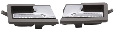 SHLPDFM 1 par de tiradores de puerta interior delantero izquierdo + derecho para VW T4 IV 1990-2003 (gris + cromo)