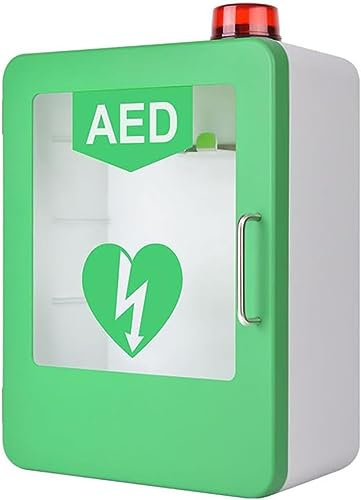 TEmkin AED Defibrillator Aufbewahrungsschrank, An Der Wand Montierter Herz Defibrillations Alarmkasten Aus Kunststoff, AED Defibrillator Der Erste Hilfe Gruppe mit Einstellbarer Trennwandposition