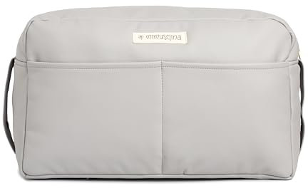 MIMUSELINA Bolso Carrito Polipiel – Bolso Carro Bebe Impermeable de Gran Capacidad - Organización Total con 7 Bolsillos - Uso en Hombro o Cochecito sin Necesidad de Ganchos - Hecho en España