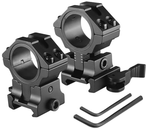 25.4mm/30mm Anello di Montaggio per Mirino, Altezza Regolabile, Anello Adapter con 11mm/20mm Dovetail/Weaver Picatinny Rail, Profilo Alto/Medio/Basso Montaggio