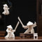 EAEDMY EAEMDY Samurai Figur Figur Japanische Krieger Statue Dekor für Tischzimmer, Räucherstäbchenhalter für Stabbrenner Räucherstäbchenhalter, Kongfu Tee Haustier Dekoration (2.Weiß A+B)