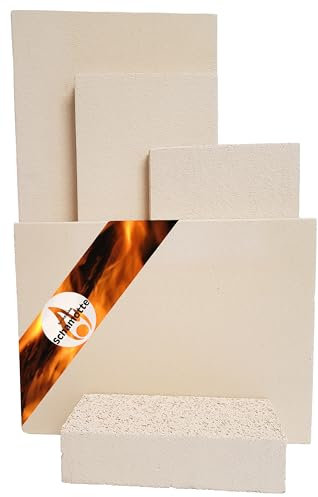 Schamotteplatten Premium Wh für den Feuerraum und auch für Holzbacköfen, Pizzaöfen und Grills feuerfest & lebensmittelecht viele Größen online verfügbar (600 x 400 x 50 mm, 1 Stück)