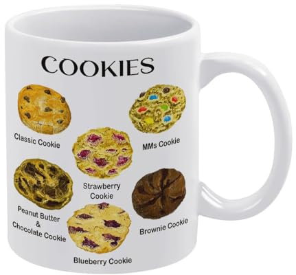KOPUTE Cookies baking Mug,Types of cookies art,Baking knowledge Mug,Baking Lover gifts,Baking Mug,White Mug,Funny Coffee Mug,The Best Gift for Colleagues,Parents,And Grandparents,110z Men And Women