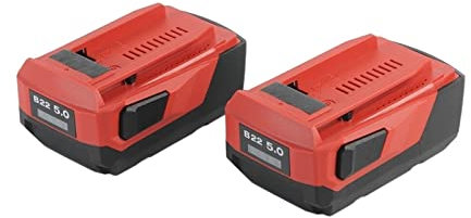 2 Batteries Haute Puissance B22 22 V 5,0 Ah. Compatible avec Hilti. Outil électrique sans Fil 18V 21,6V 22V Outil à Batterie 22V