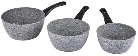 Karaca Gris Biogranit 3-Piece Sauce Pan, 16cm Milk Jug, 18cm Milk Jug, 20cm Milk Jug, Grey
