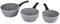 Karaca Gris Biogranit 3-Piece Sauce Pan, 16cm Milk Jug, 18cm Milk Jug, 20cm Milk Jug, Grey