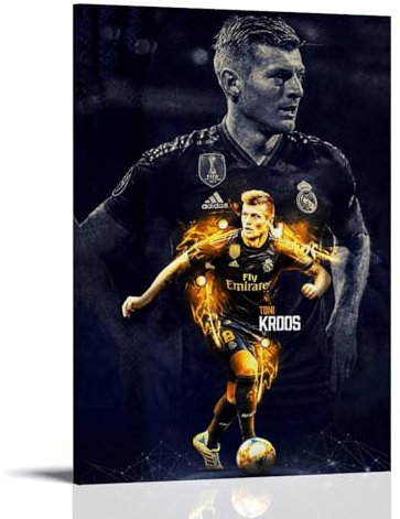 QEWSAR Toni Kroos Fußball-Star-Kunst-Poster, Bild, Druck, Leinwand, Wandfarbe, Kunstdekoration, moderne Wohnkunstwerke, Idee, 20 x 30 cm
