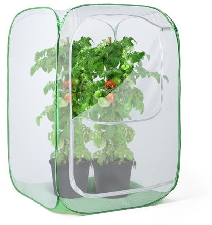 23.6 Outdoor Mesh Plant Enclosure, Plant Cover for Pests, Bird and Pest Protection Guard for Fruit, Vegetables, Flowers and Herbs Pop-Up Cage 15.7 x 15.7 x 23.6 Inches