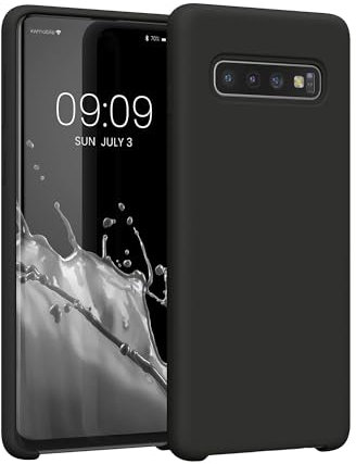 kwmobile Hülle kompatibel mit Samsung Galaxy S10 Hülle - Silikon Handy Case - Handyhülle weiche Oberfläche - kabelloses Laden - Dunkelgrau