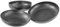 CreaTable, 24062, Serie Uno Black, 3-teiliges Geschirrset für 3 Personen, Servierschalen Set aus Steinzeug, spülmaschinen- und mikrowellengeeignet, Made in Portugal